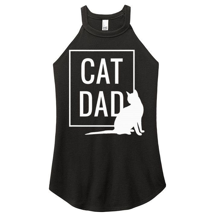 Cat Dad Funny Cat Owner Father Women's Perfect Tri Rocker Tank
