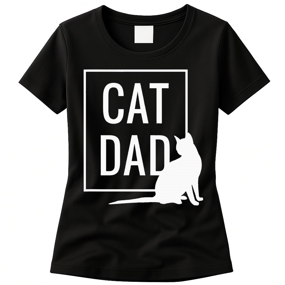 Cat Dad Funny Cat Owner Father Womens T-Shirt