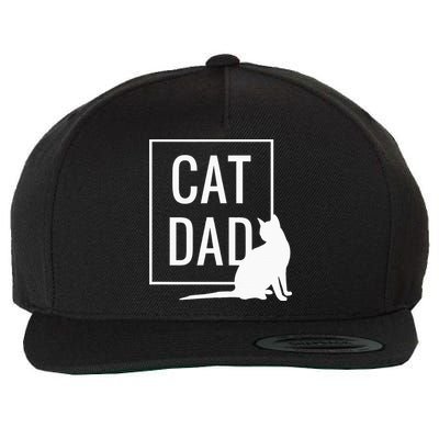 Cat Dad Funny Cat Owner Father Wool Snapback Cap