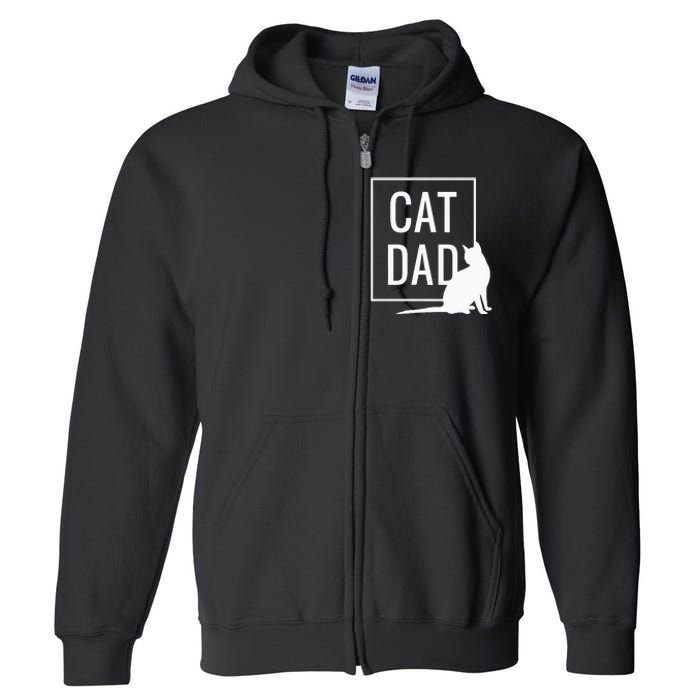 Cat Dad Funny Cat Owner Father Full Zip Hoodie