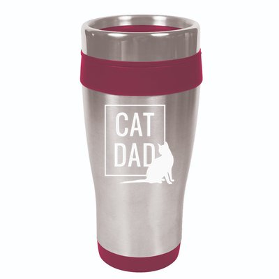 Cat Dad Funny Cat Owner Father 16oz Travel Tumbler