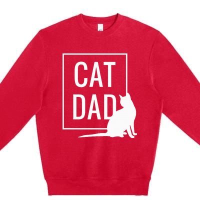 Cat Dad Funny Cat Owner Father Premium Crewneck Sweatshirt