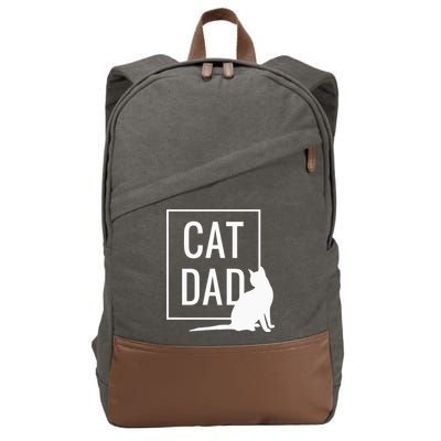 Cat Dad Funny Cat Owner Father Cotton Canvas Backpack