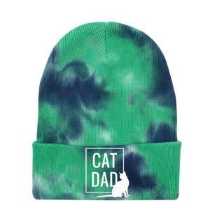 Cat Dad Funny Cat Owner Father Tie Dye 12in Knit Beanie