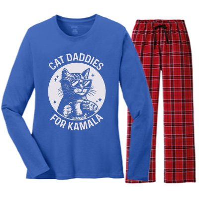 Cat Daddies For Kamala Harris Women's Long Sleeve Flannel Pajama Set 