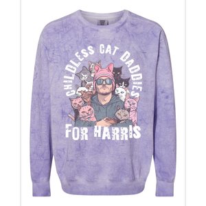 Cat Daddies For Harris Vote Hat Feminist Cat Dad Colorblast Crewneck Sweatshirt