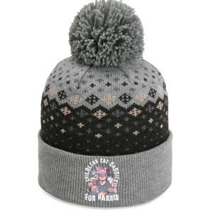 Cat Daddies For Harris Vote Hat Feminist Cat Dad The Baniff Cuffed Pom Beanie