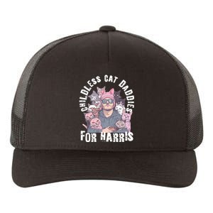 Cat Daddies For Harris Vote Hat Feminist Cat Dad Yupoong Adult 5-Panel Trucker Hat