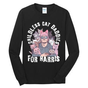 Cat Daddies For Harris Vote Hat Feminist Cat Dad Tall Long Sleeve T-Shirt