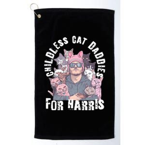 Cat Daddies For Harris Vote Hat Feminist Cat Dad Platinum Collection Golf Towel