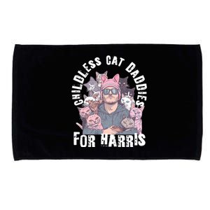 Cat Daddies For Harris Vote Hat Feminist Cat Dad Microfiber Hand Towel