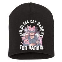 Cat Daddies For Harris Vote Hat Feminist Cat Dad Short Acrylic Beanie