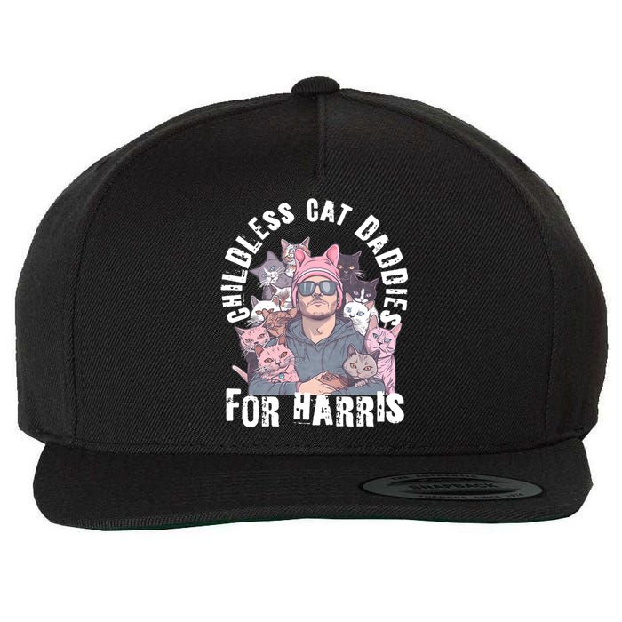 Cat Daddies For Harris Vote Hat Feminist Cat Dad Wool Snapback Cap