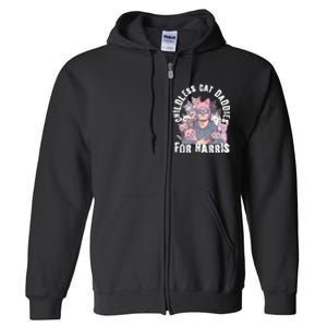 Cat Daddies For Harris Vote Hat Feminist Cat Dad Full Zip Hoodie