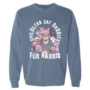 Cat Daddies For Harris Vote Hat Feminist Cat Dad Garment-Dyed Sweatshirt