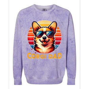 Corgi Dad Father Day Gift For Lovers Funn Colorblast Crewneck Sweatshirt