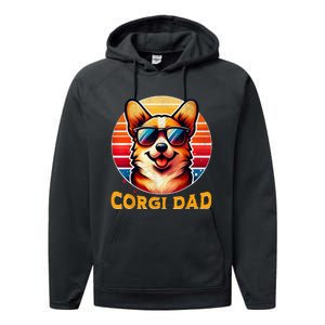 Corgi Dad Father Day Gift For Lovers Funn Performance Fleece Hoodie