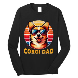 Corgi Dad Father Day Gift For Lovers Funn Long Sleeve Shirt