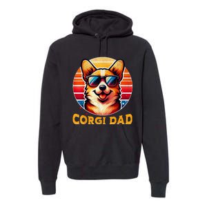 Corgi Dad Father Day Gift For Lovers Funn Premium Hoodie