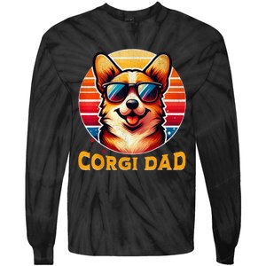 Corgi Dad Father Day Gift For Lovers Funn Tie-Dye Long Sleeve Shirt