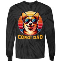 Corgi Dad Father Day Gift For Lovers Funn Tie-Dye Long Sleeve Shirt