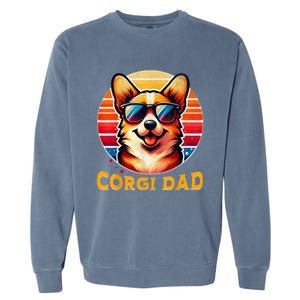 Corgi Dad Father Day Gift For Lovers Funn Garment-Dyed Sweatshirt