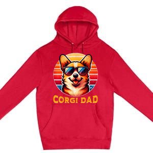 Corgi Dad Father Day Gift For Lovers Funn Premium Pullover Hoodie