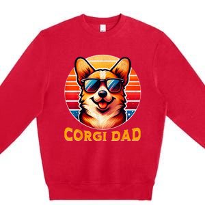 Corgi Dad Father Day Gift For Lovers Funn Premium Crewneck Sweatshirt