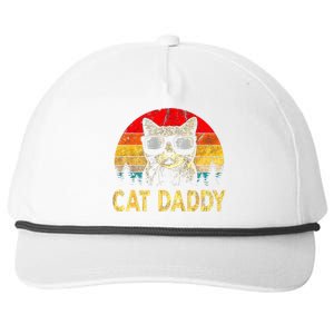 Cat Daddy Funny Cat Lover Gift Cat Dad Fathers Snapback Five-Panel Rope Hat