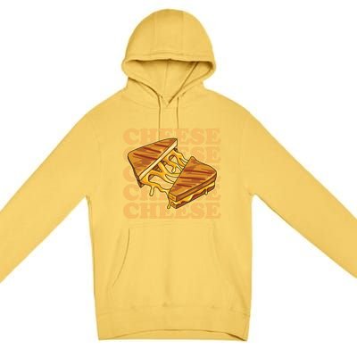 Cheese Design For A Grilled Cheese Lover Gift Premium Pullover Hoodie