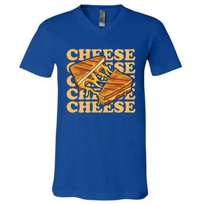 Cheese Design For A Grilled Cheese Lover Gift V-Neck T-Shirt