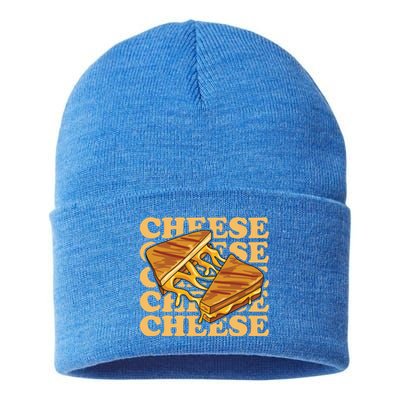 Cheese Design For A Grilled Cheese Lover Gift Sustainable Knit Beanie