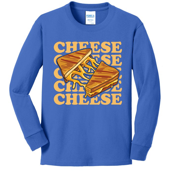 Cheese Design For A Grilled Cheese Lover Gift Kids Long Sleeve Shirt