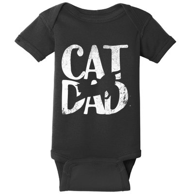 Cat Dad Fathers Day Christmas Birthday Best Vintage Baby Bodysuit