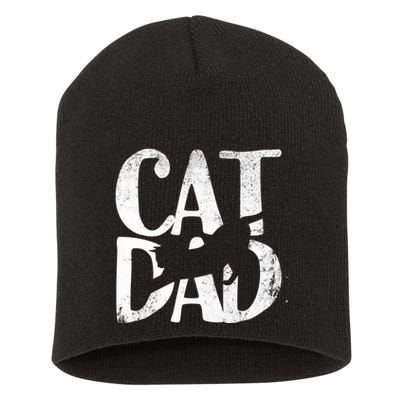 Cat Dad Fathers Day Christmas Birthday Best Vintage Short Acrylic Beanie