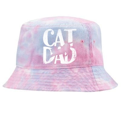 Cat Dad Fathers Day Christmas Birthday Best Vintage Tie-Dyed Bucket Hat