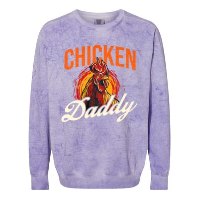 Chicken Daddy Farmyard Chicken Lover Colorblast Crewneck Sweatshirt