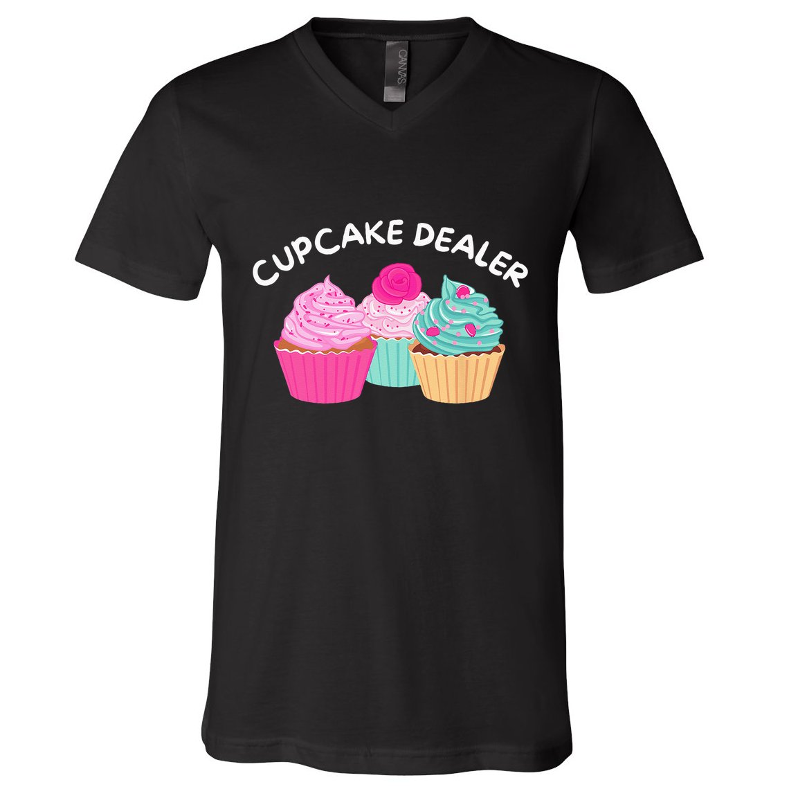 Cupcake Dealer Funny Cupcake Baker Pastry Baking Gift V-Neck T-Shirt