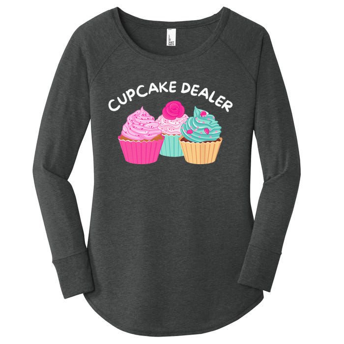 Cupcake Dealer Funny Cupcake Baker Pastry Baking Gift Women's Perfect Tri Tunic Long Sleeve Shirt