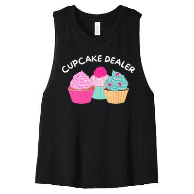 Cupcake Dealer Funny Cupcake Baker Pastry Baking Gift Women's Racerback Cropped Tank