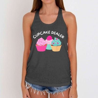 Cupcake Dealer Funny Cupcake Baker Pastry Baking Gift Women's Knotted Racerback Tank