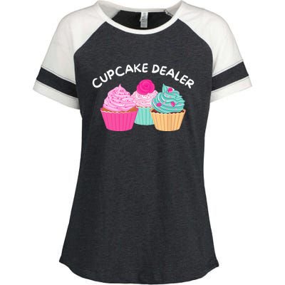 Cupcake Dealer Funny Cupcake Baker Pastry Baking Gift Enza Ladies Jersey Colorblock Tee