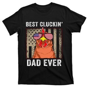 Chicken Dad Funny Farm Best Cluckin' Dad Ever Chicken  T-Shirt