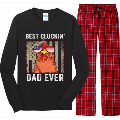 Chicken Dad Funny Farm Best Cluckin' Dad Ever Chicken  Long Sleeve Pajama Set