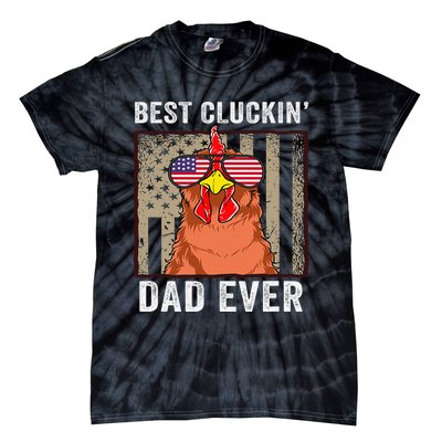 Chicken Dad Funny Farm Best Cluckin' Dad Ever Chicken  Tie-Dye T-Shirt