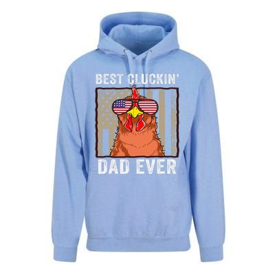 Chicken Dad Funny Farm Best Cluckin' Dad Ever Chicken  Unisex Surf Hoodie