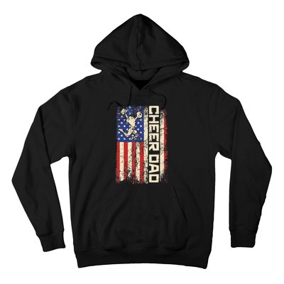 Cheerleader Dad Funny Cheer Dad American US Flag Father Team Hoodie