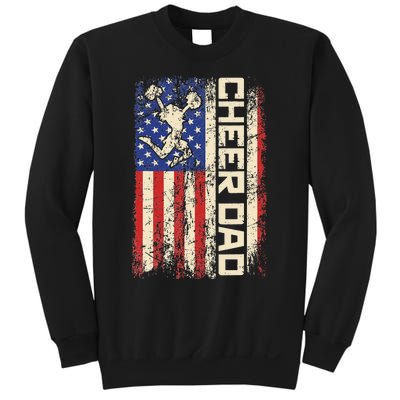 Cheerleader Dad Funny Cheer Dad American US Flag Father Team Sweatshirt