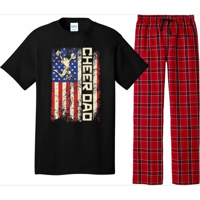 Cheerleader Dad Funny Cheer Dad American US Flag Father Team Pajama Set