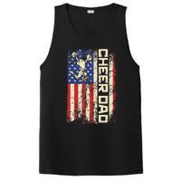 Cheerleader Dad Funny Cheer Dad American US Flag Father Team PosiCharge Competitor Tank